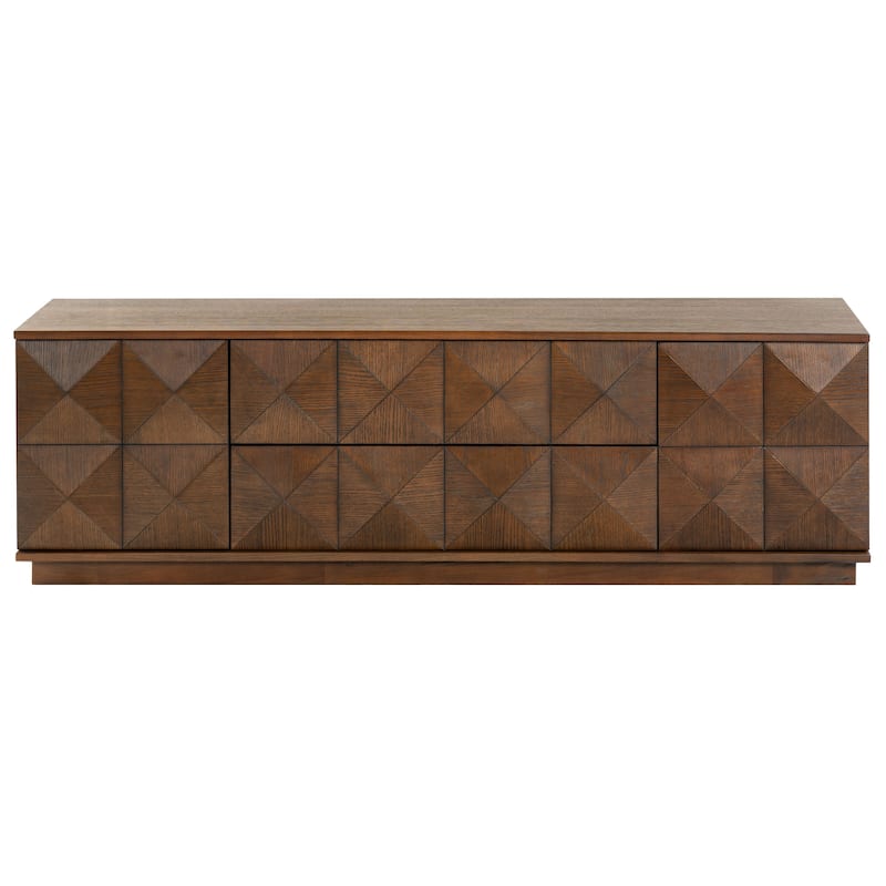 SAFAVIEH Couture Patty 4 Door Wood Media Stand - 63"W x 17"D x 19"H