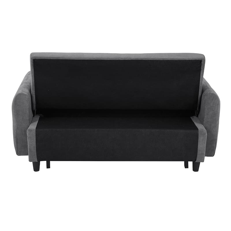 Pull Out Loveseat Sofa Convertible Sleeper LoveSeat Bed, Corduroy Recliner Sofa w2 Pillows & USB Ports 2-seat Armchair聽