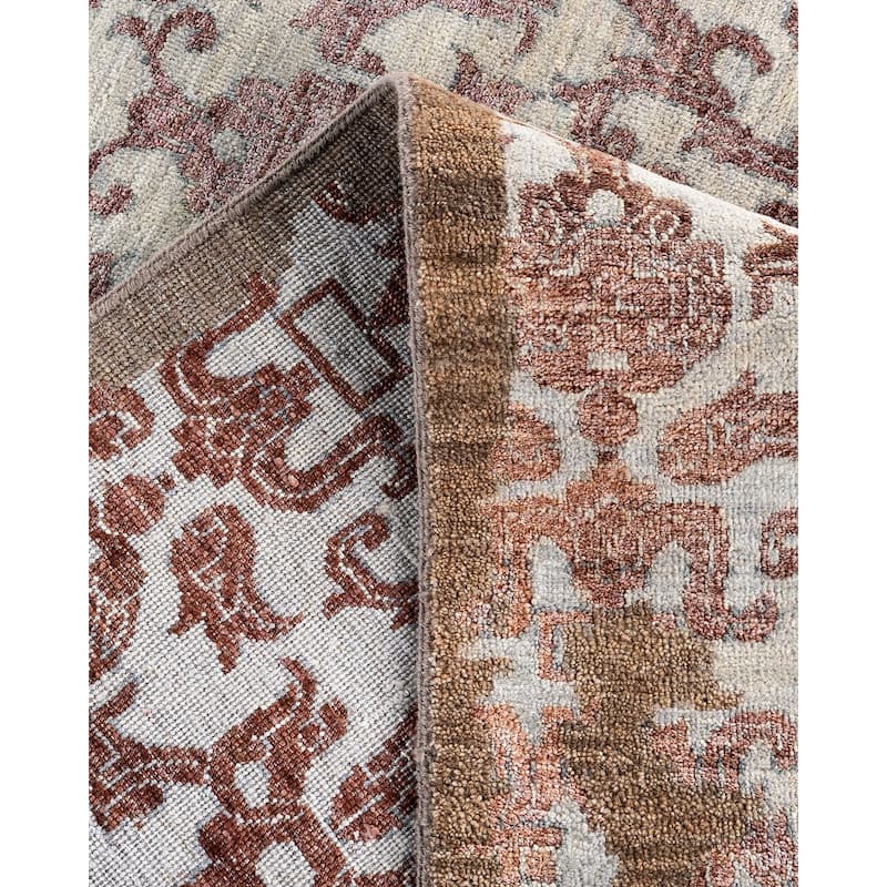 Ikat One-of-a-Kind Hand-Knotted Area Rug, Brown - 9' 1" x 12' 1"