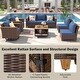 preview thumbnail 7 of 18, 8-Pc Wicker Patio Set w/Thick Cushions, 2 Swivel Rocking Chairs & Acacia Table for Backyard