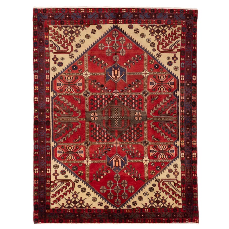 ECARPETGALLERY Hand-knotted Andelz Red Wool Rug - 5'3 x 6'9
