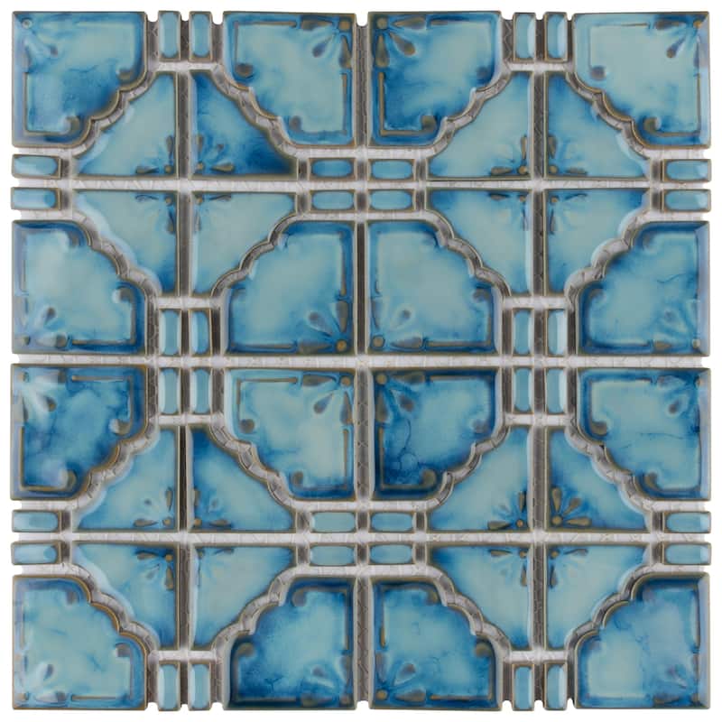 Merola Tile Hudson Moonbeam Marine 11-7/8" x 11-7/8" Porcelain Floor and Wall Tile