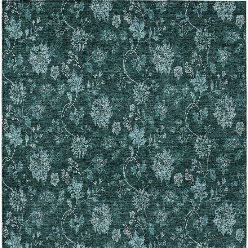 HomeRoots Floral Transitional Rectangle Outdoor Rug
