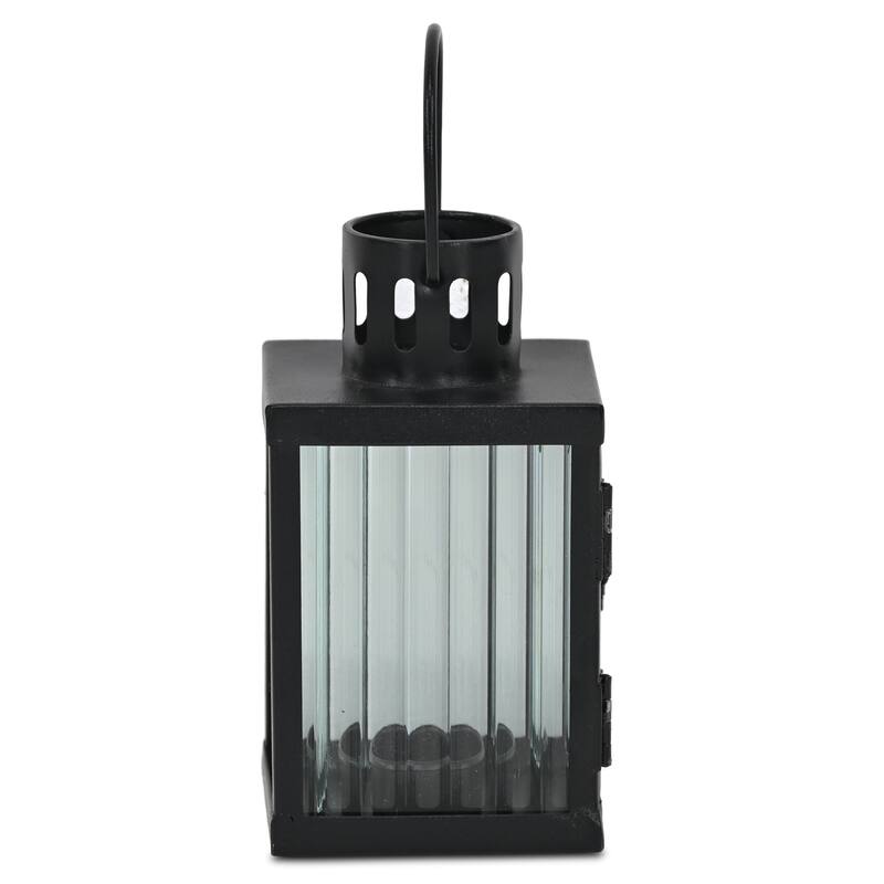 Marzanna 6.75" Fluted Glass & Metal Lantern - N/A