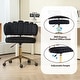 preview thumbnail 84 of 118, Velvet Home Office Desk Chair, Height Adjustable Task Chair, Armless Single Chair with Wheels, 360° Swivel Vanity Chair - N/A