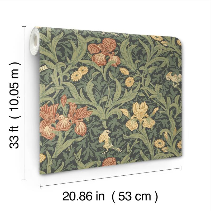 Iris Navy Wild Gardens Wallpaper