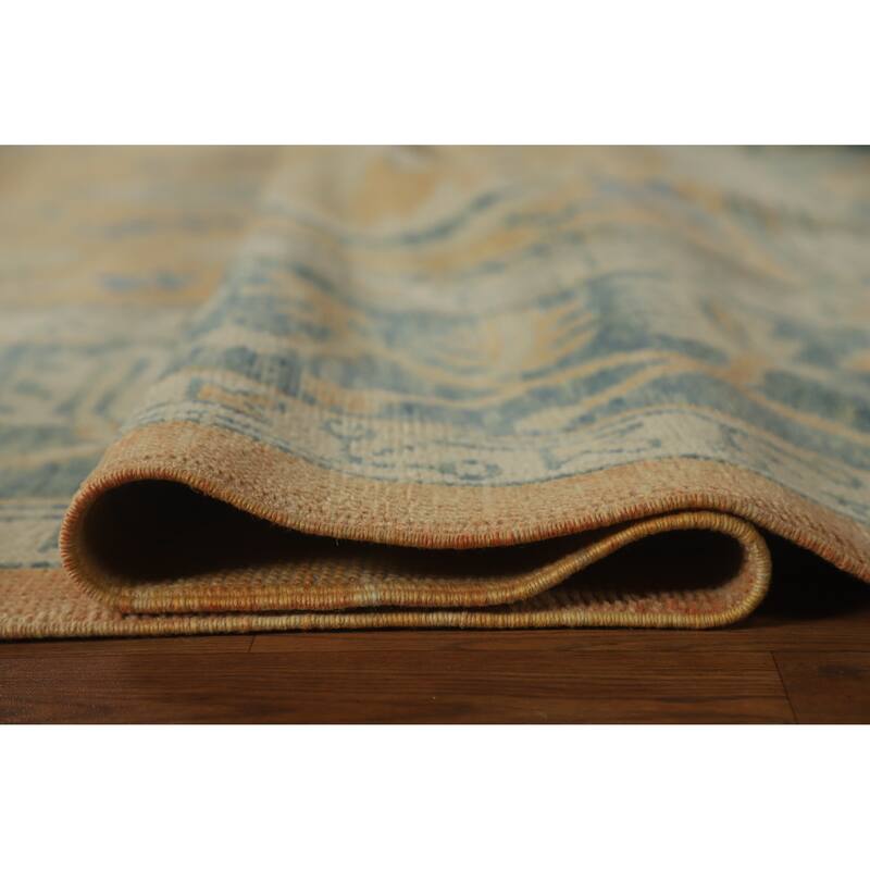 Hand Knotted Oriental 100% Wool Carpet Transitional All-Over Oranges & Rust Oushak Area Rug - 14' 0'' X 10' 5''