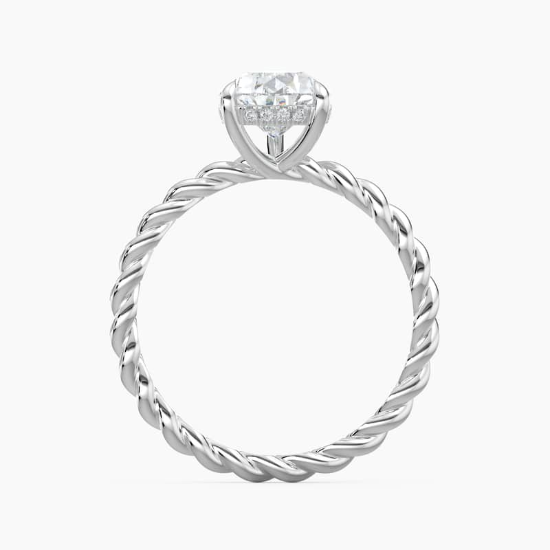 Auriya 14k Gold Lab Grown Pear Diamond Twisted Hidden Halo Engagement Ring 1.00 to 5.00 ct. tw. (F-G, VS)