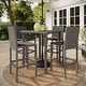 preview thumbnail 2 of 8, Martha Stewart 5-Piece Outdoor Rattan Wicker Patio Set with 4 Bar Stools, Bar Height Table - 19"W x 22.5"D x 46"H