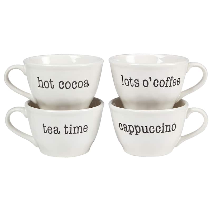 Certified International Just Words 28 oz. Jumbo Cups, Set of 4
