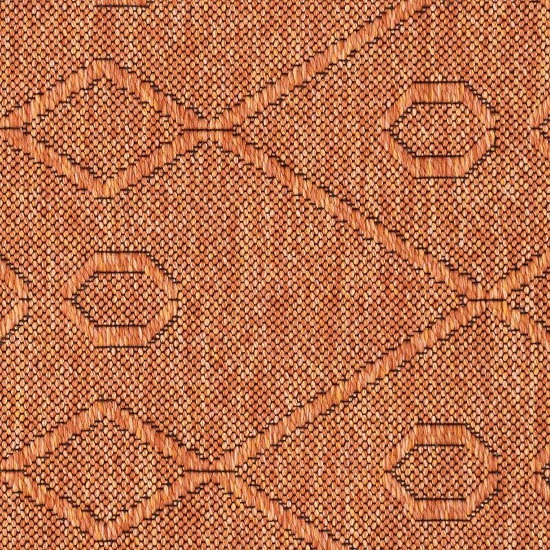 Alameda Solid Color Geometric Machine Washable Indoor Area Rug