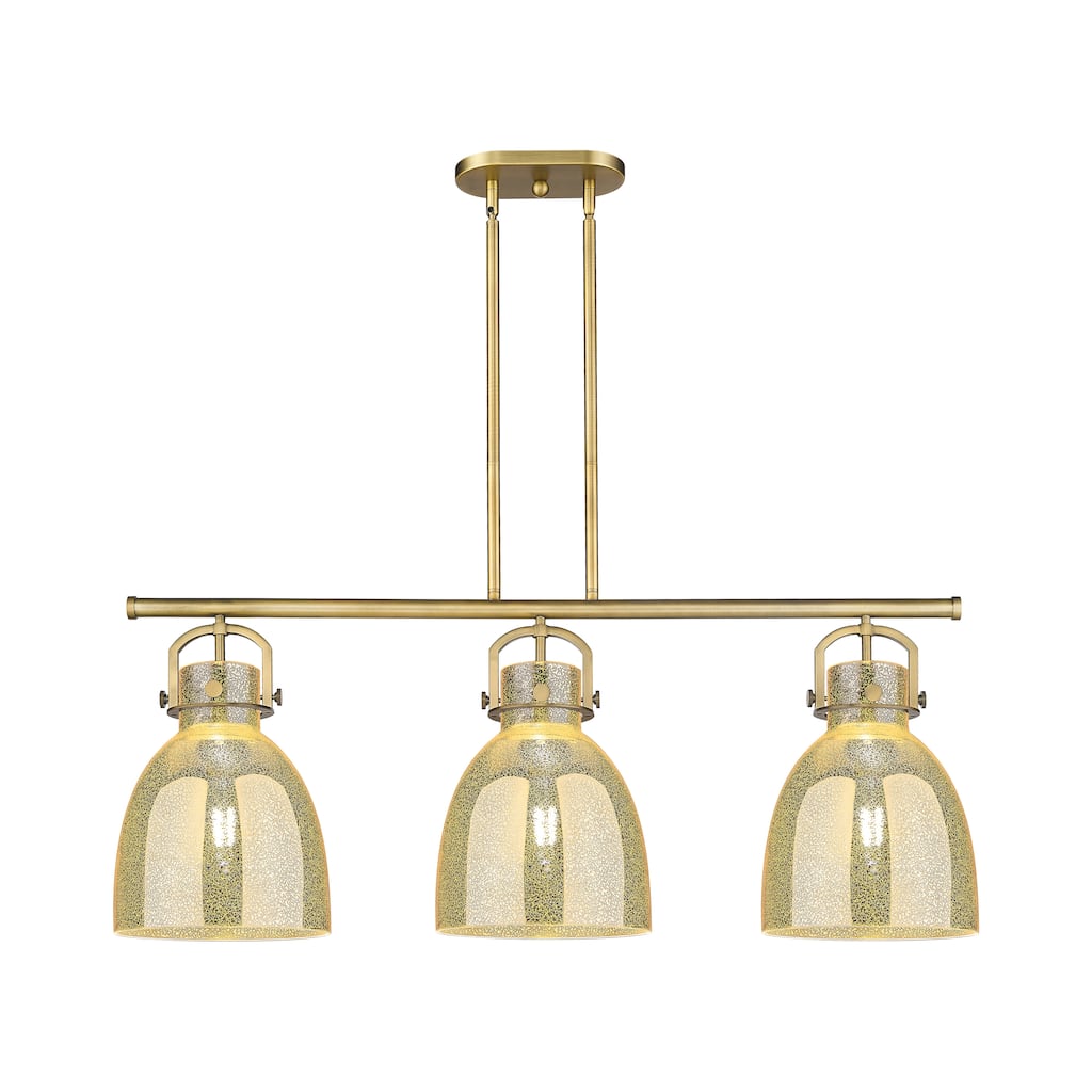 Innovations Lighting Urban Downtown - Newton Bell - 3 Light 42" Stem Hung Arched-Frame Island Light
