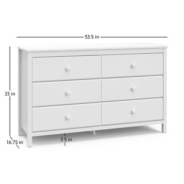 dimension image slide 1 of 4, Storkcaft Alpine 6 Drawer Dresser