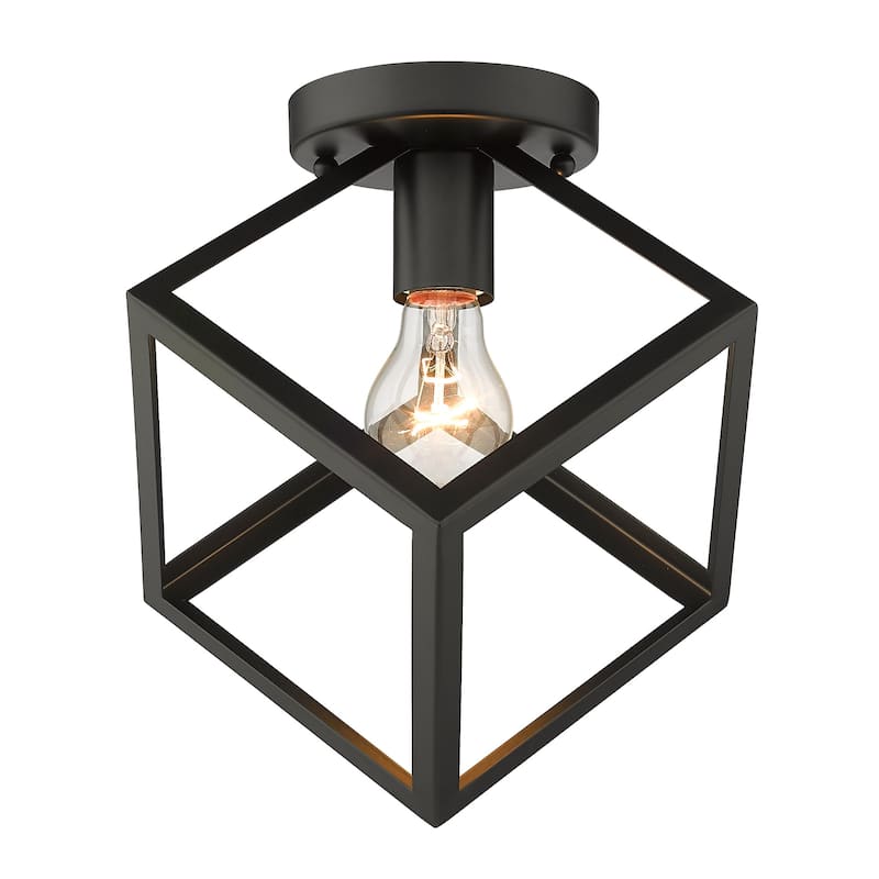 Golden Lighting Cassio 1-light Flush Mount in Matte Black