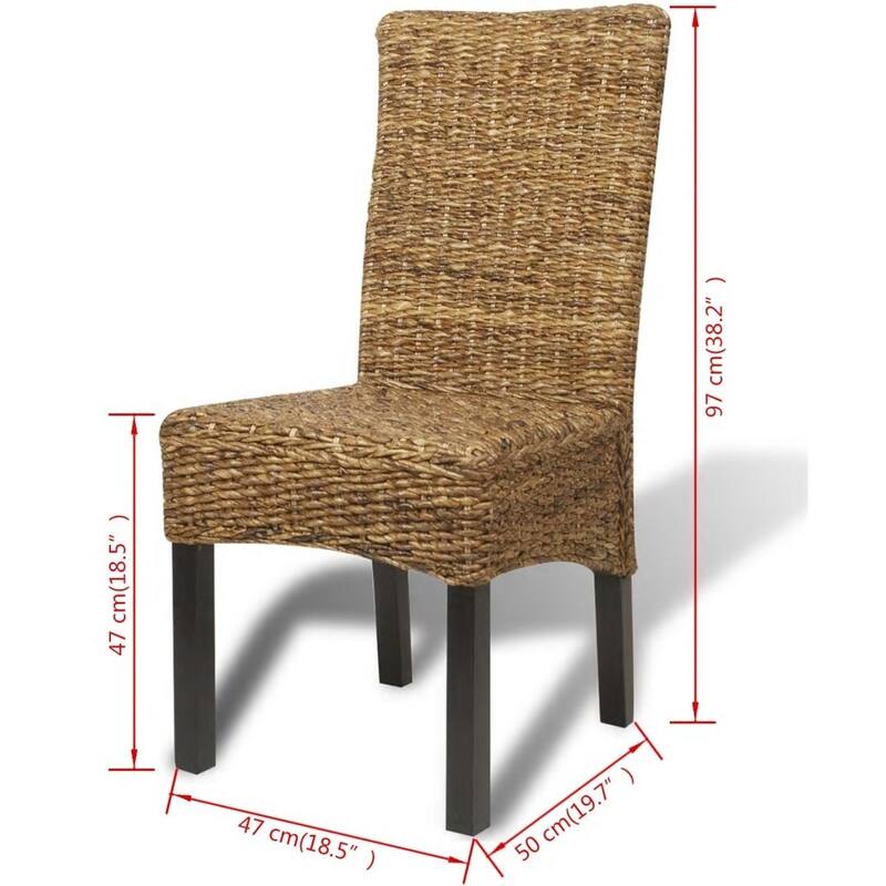 vidaXL Dining Chairs 2 pcs Abaca and Solid Mango Wood