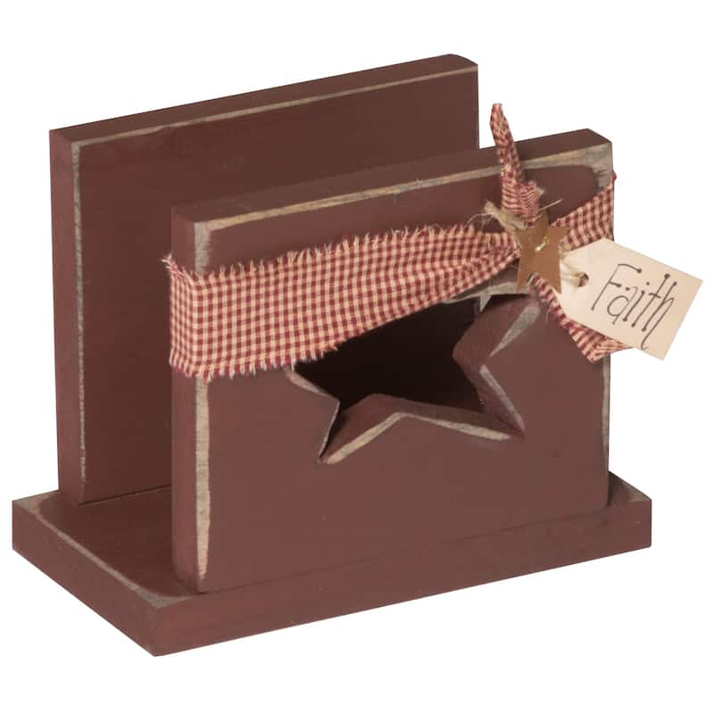 Amish-Made Pine Napkin Holder - Burgundy