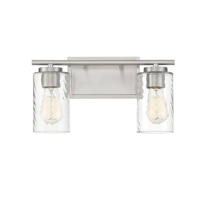 Meridian M80037 2 Light 15" Wide Bathroom Vanity Light with Swirl - Brushed Nickel