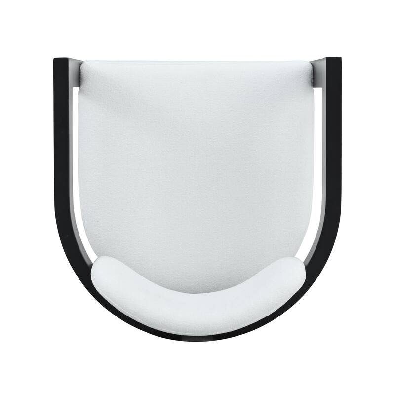 Indoor Upholstered Wood Dining Chair(Set of 2),White+Black