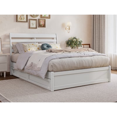 Emelie Platform Bed with Panel Footboard and Storage Drawers