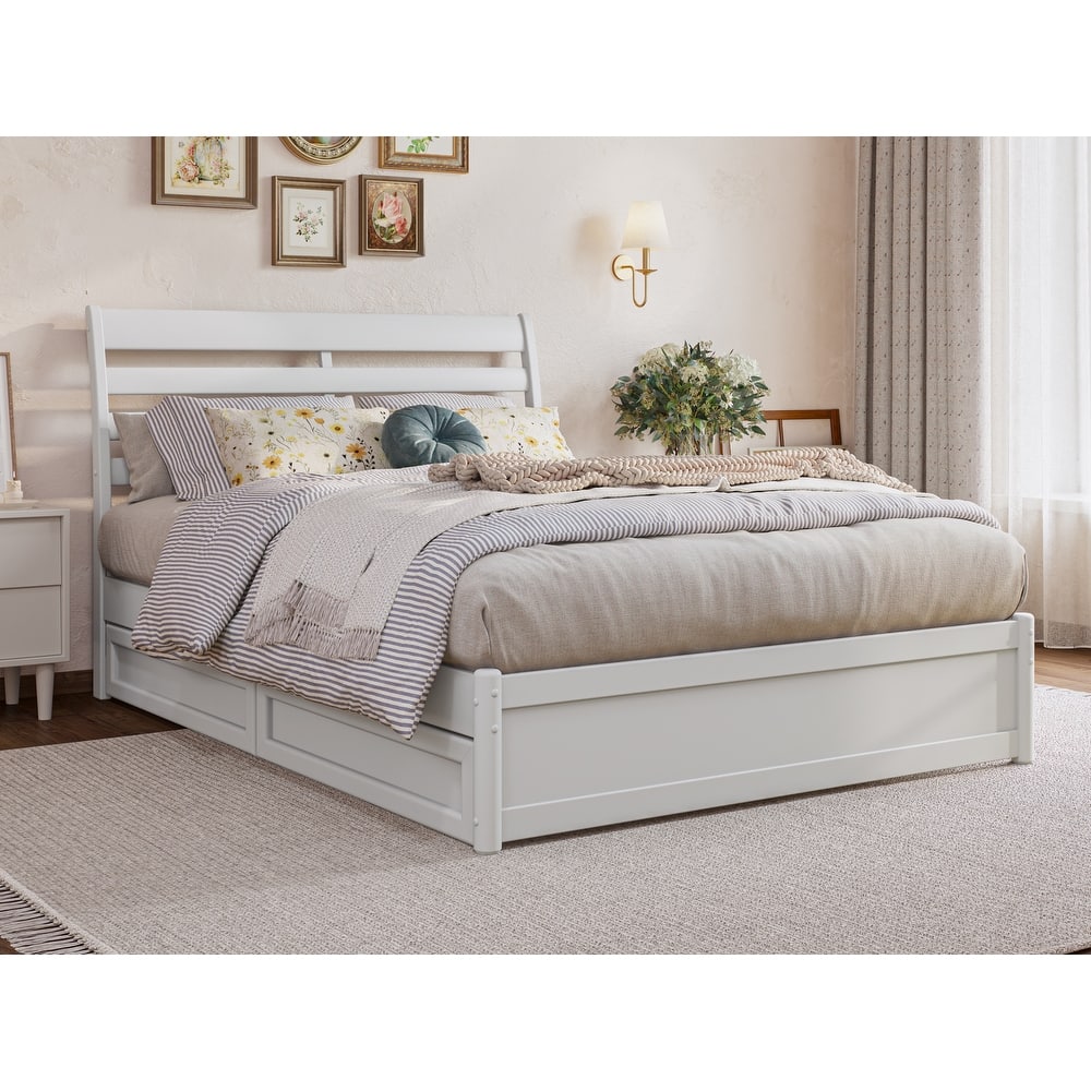 Emelie Platform Bed with Panel Footboard and Storage Drawers