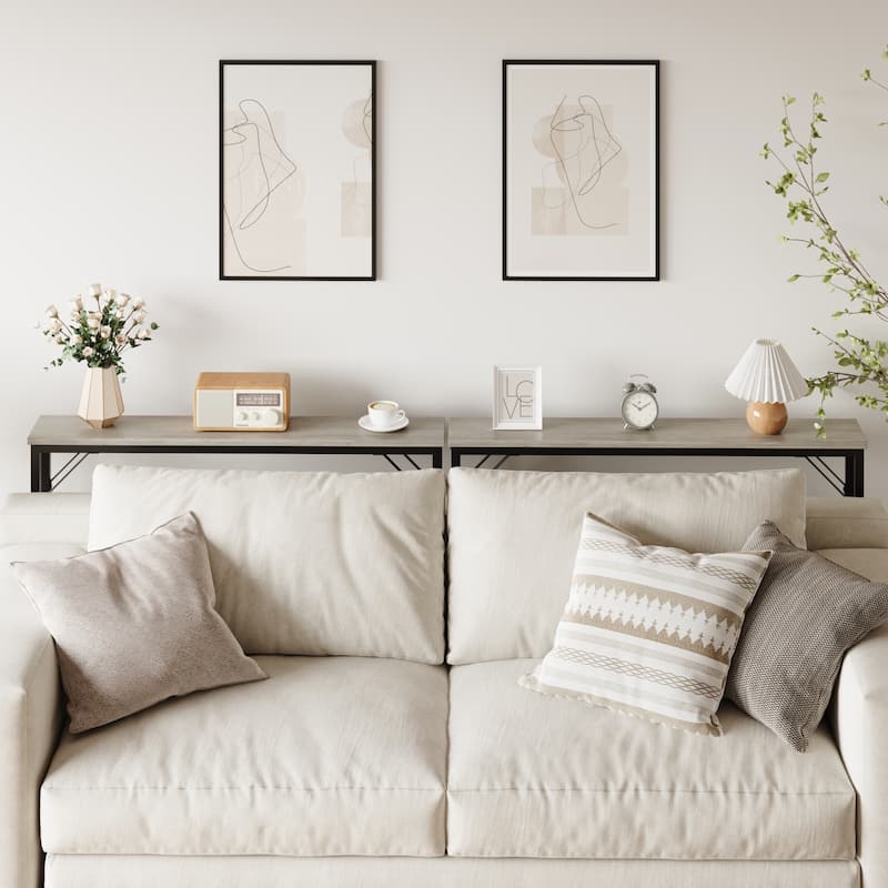 5.9" Narrow Sofa Table, Skinny Console Table with Storage
