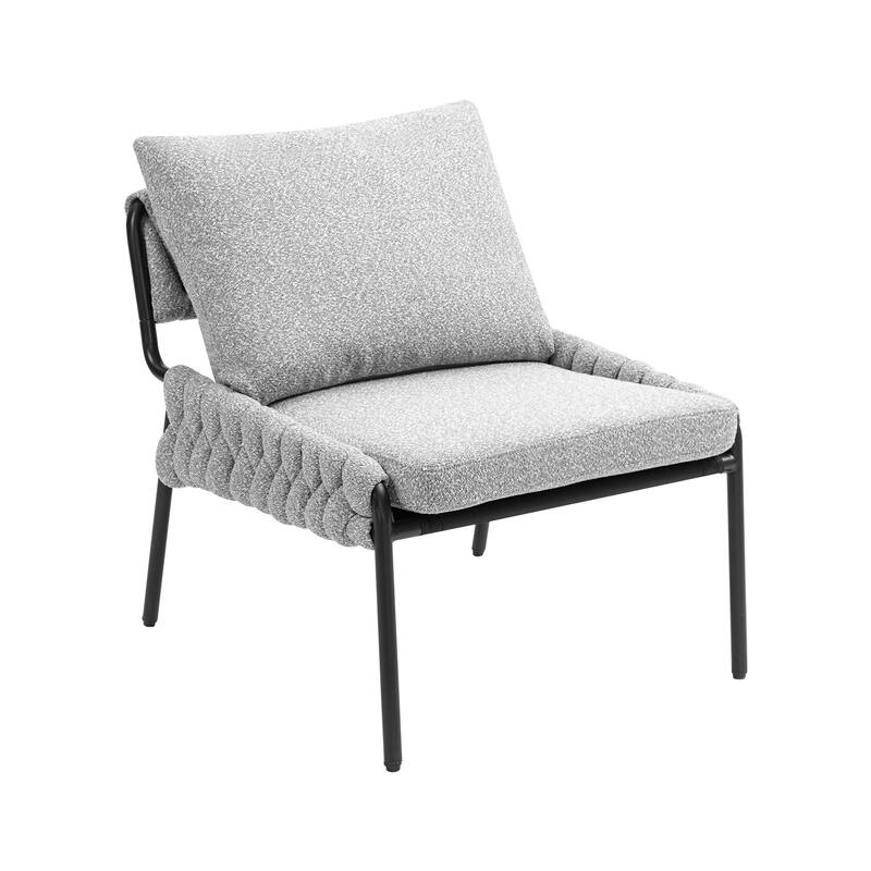 Comfortable Accent Chair Side Chair with Metal Frame, Padded Lounge Chair Grey Dining Chair Dressing Chair