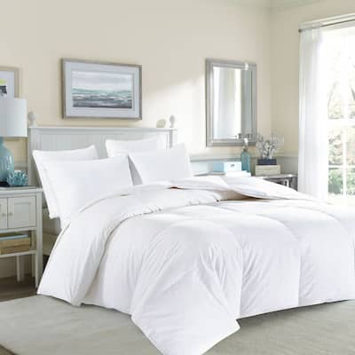All Season White Goose Feather Fiber Gusseted Duvet/Comforter