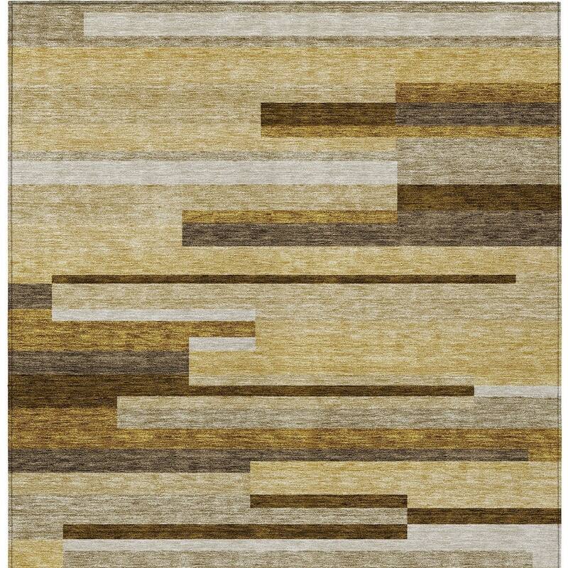 HomeRoots Striped Transitional Rectangle Outdoor Rug