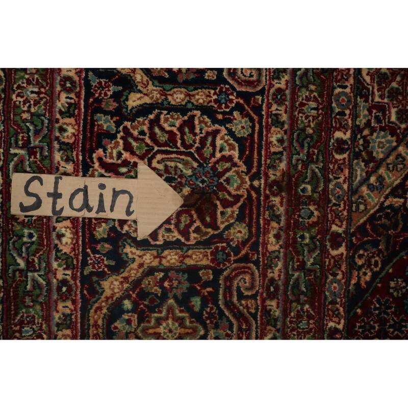 Hand Knotted Oriental 100% Wool Carpet Traditional Floral Red Isfahan Area Rug - 14' 9'' X 10' 5''