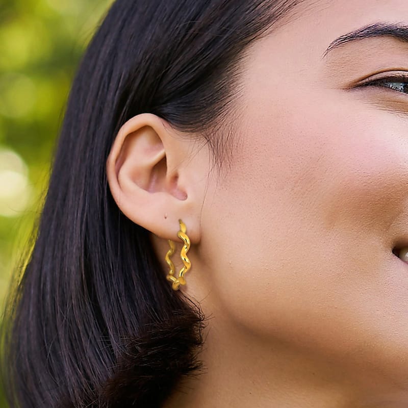 Miadora Five Row Half Hoop Earrings in 10k Yellow Gold