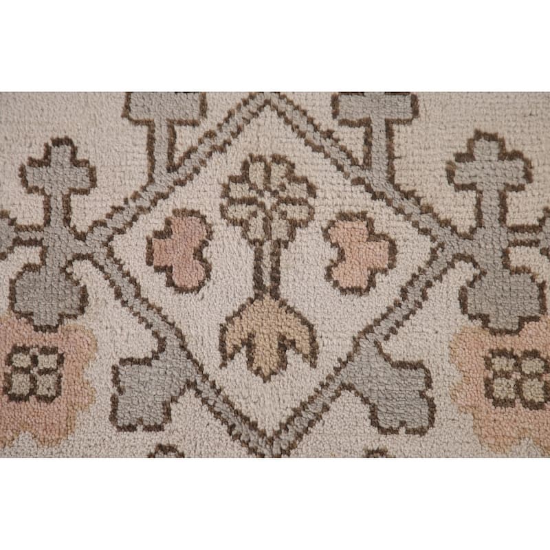All-Over Oushak Living Room Area Rug Handmade Wool Carpet - 9'0"x 11'9"