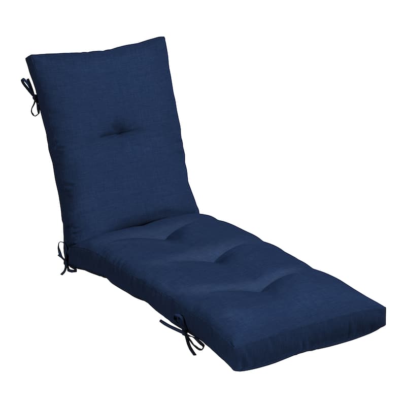 ARDEN Outdoor Plush Modern Tufted Chaise Cushion, 76 x 22 - Sapphire Blue Leala