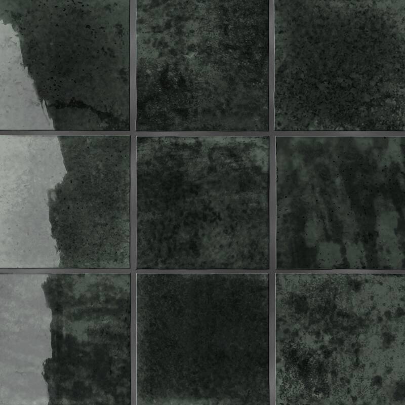 Merola Tile Menorca Forest Black 4" x 4" Ceramic Wall Tile