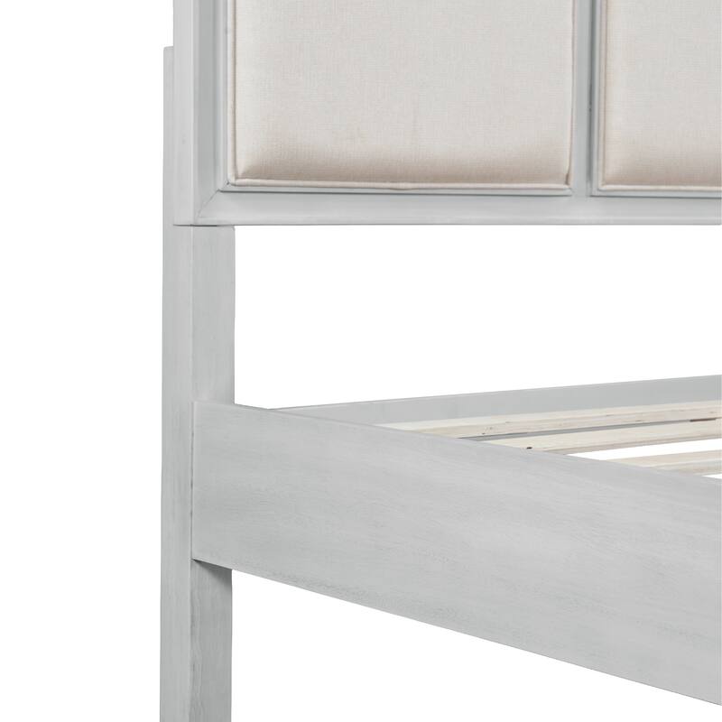 Christopher Knight Home - Hendrix Modern Farmhouse Upholstered Wood Platform Bed with Panel Headboard and Footboard