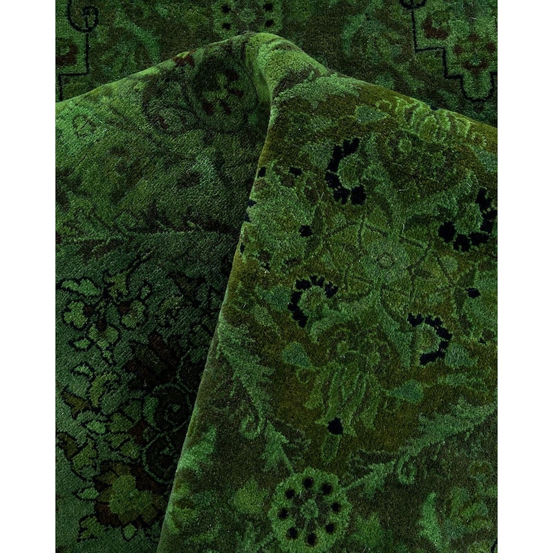 Contemporary Overdyed Wool Hand Knotted Octagon Area Rug - 6' 1" x 6' 1"