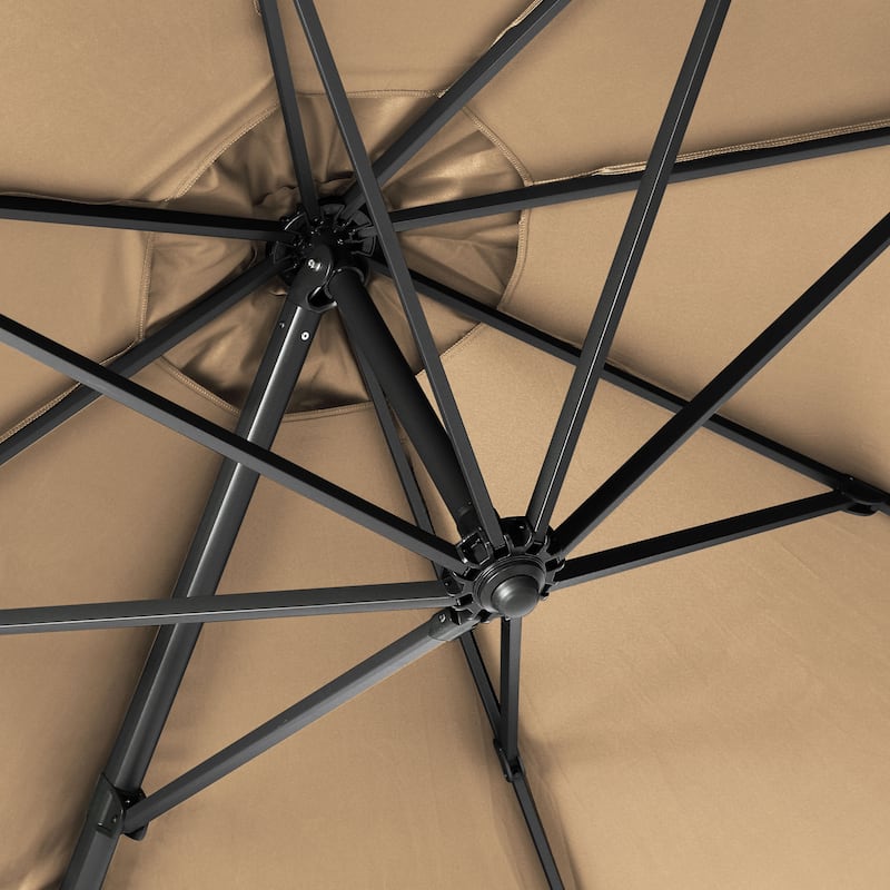 Big 10ft Square Cantilever Umbrella - Khaki