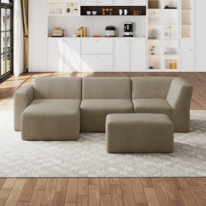 Modular Sectional Sofa 4-seater Oversized Chaise Lounge Couch for Living Room