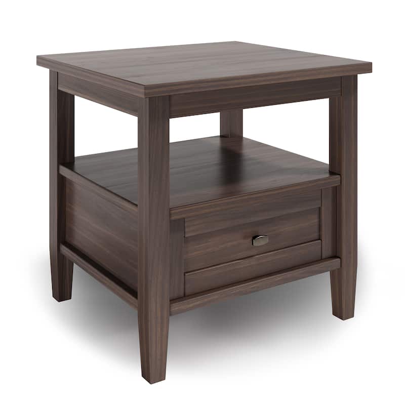 WYNDENHALL Norfolk SOLID WOOD 20 inch Wide Rectangle Transitional End Side Table - 20 inch Wide