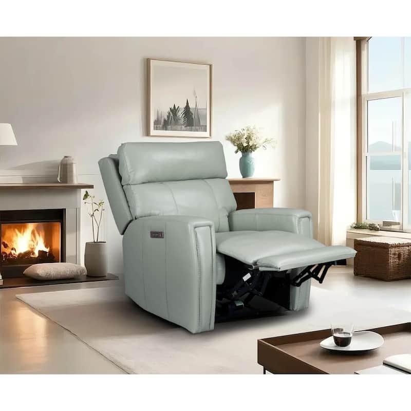Genuine Leather Zero Gravity Power Recliner Chair with Power Headrest, USB&USB-C Port