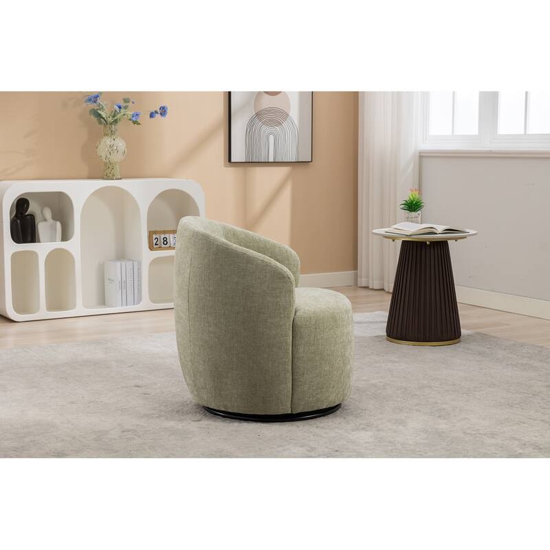 Chenille Fabric Swivel Accent Armchair Barrel Chair