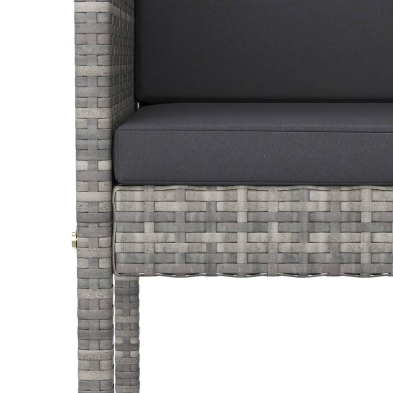 vidaXL Patio Bar Set Outdoor Bistro Set Bar Stool Bistro Table Poly Rattan