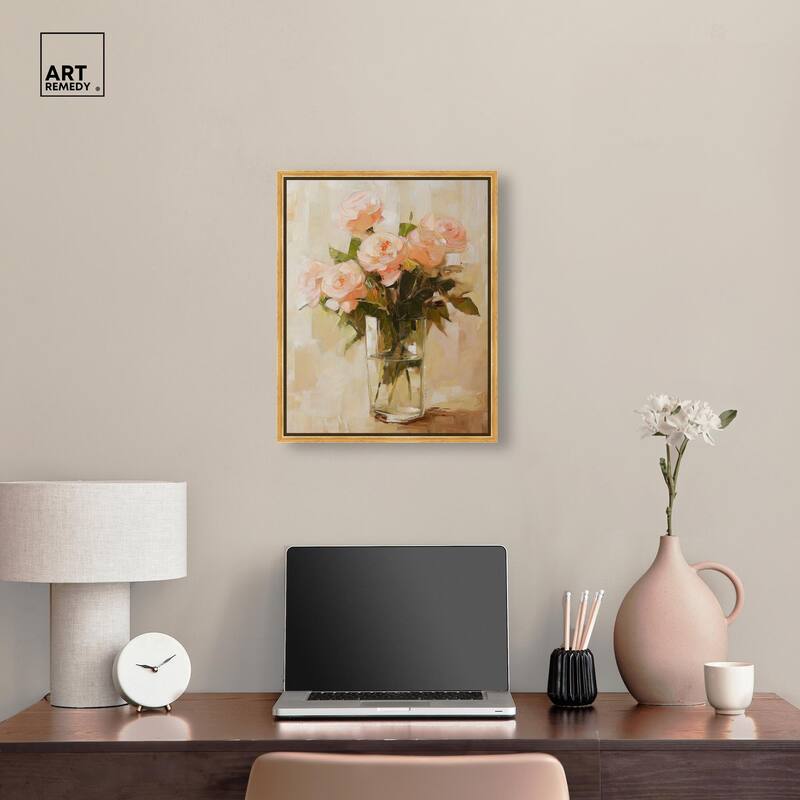 Soft Pink Blooms Canvas by Art Remedy