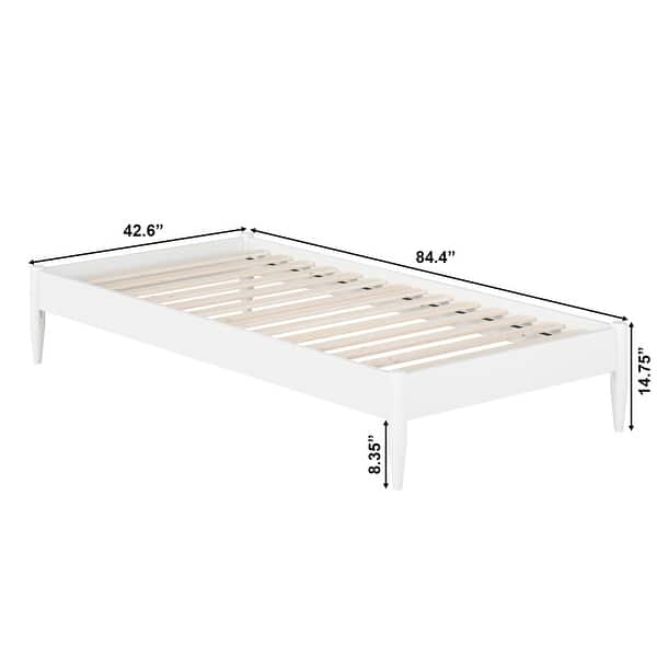 dimension image slide 1 of 20, AFI Pasadena Basic Platform Bed Frame