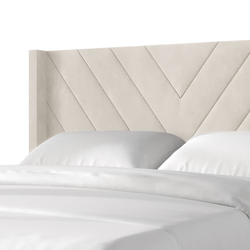 CraftPorch Sophisticated Wingback Upholstered Velvet Bed