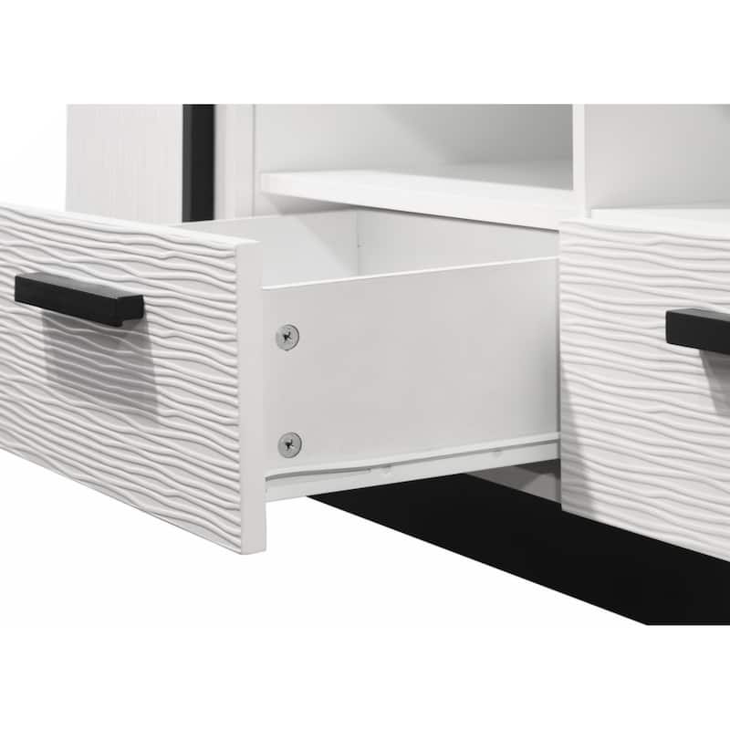 Matilda 70.5" White Finish TV Stand with Drawers