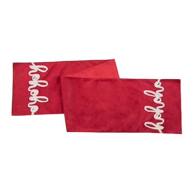68" x 13" Christmas Holiday Red "Ho Ho Ho" Sentiment Table Runner