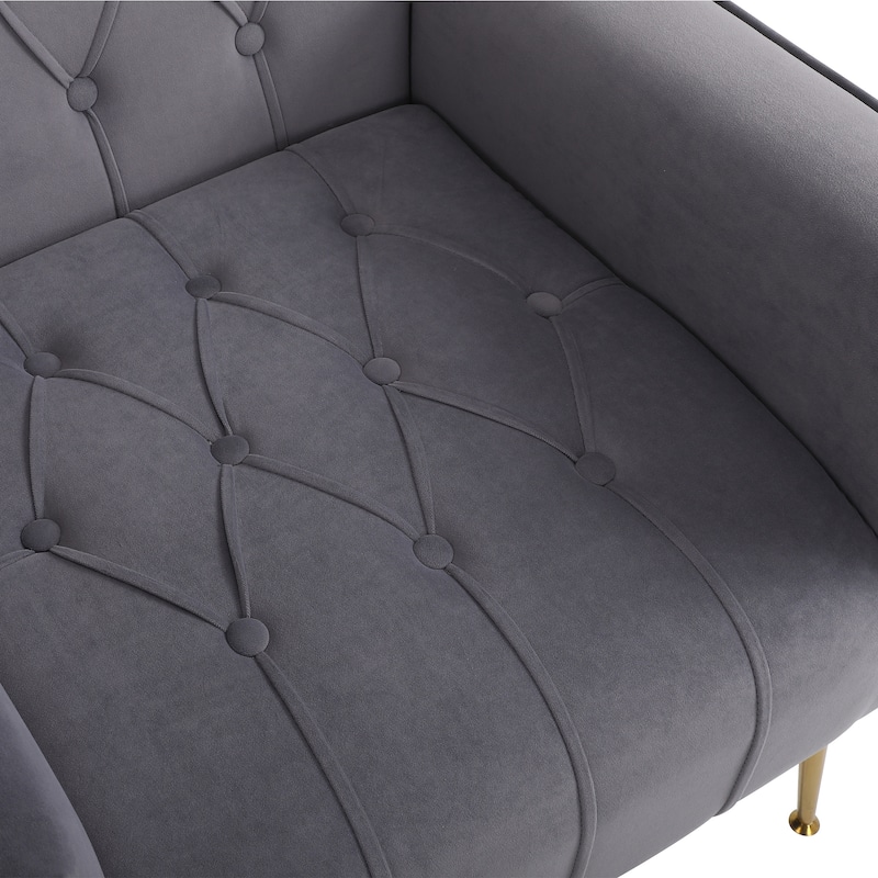 Upholstered Wingback Chair with Ottoman