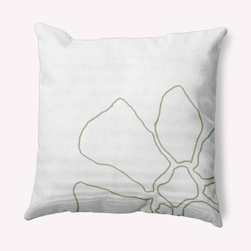Petal Lines Decorative Throw Pillow - 14" x 20" - Green/White