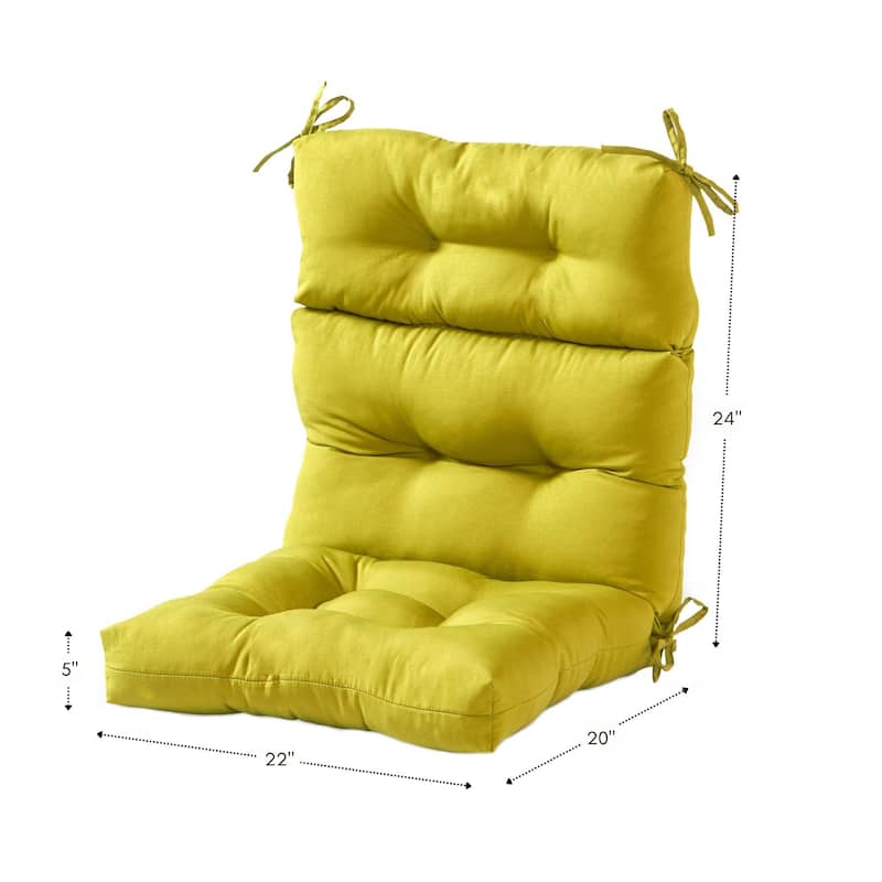 Outdoor 44x22-inch Kiwi Green High Back Chair Cushion (Cushion Only)