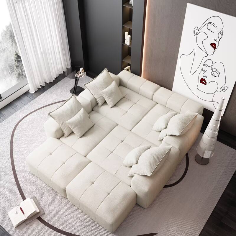 Oversized Modular Sectional Sofa,Sparkling Chenille Fabric,DIY Sofa